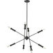 Potiss 8 Light 33 inch Matte Black Chandelier Ceiling Light